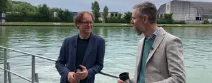 Foto von noventum Mitarbeiter Thorsten Schmidt und CoPlanner Geschäftsführer Thomas Schauer.