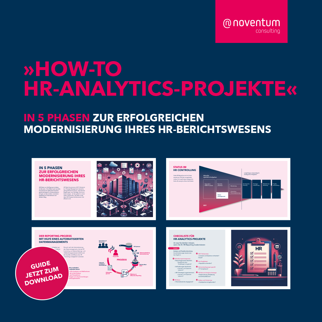 Das Bild zeigt den Guide "How to HR-Analytics-Projekte" und die Möglichkeit den Guide zu downloaden.